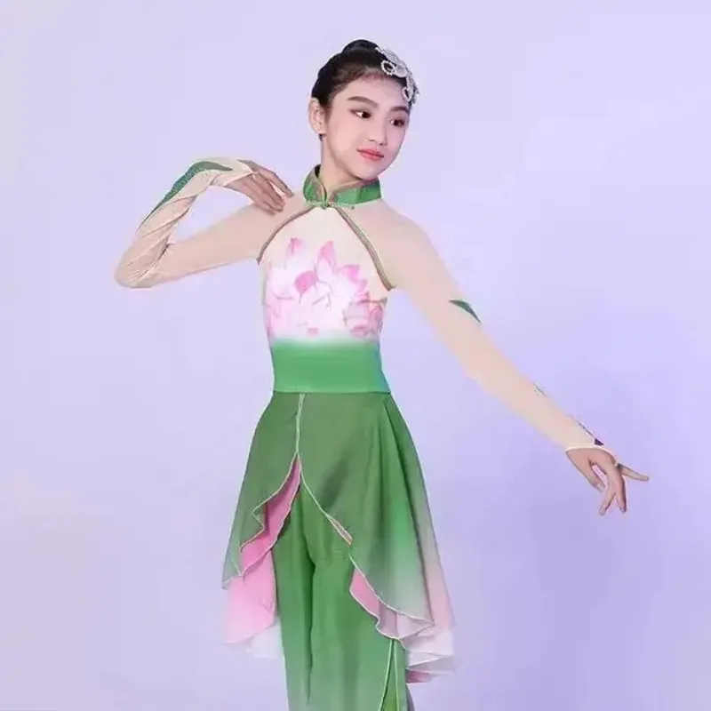 Girls children's classical dance high quality elegant Lotus costumes fan dance costume Jiangnan umbrella hanfu Dance wear
Girls children's classical dance high quality elegant Lotus costumes fan dance costume Jiangnan umbrella hanfu Dance wear