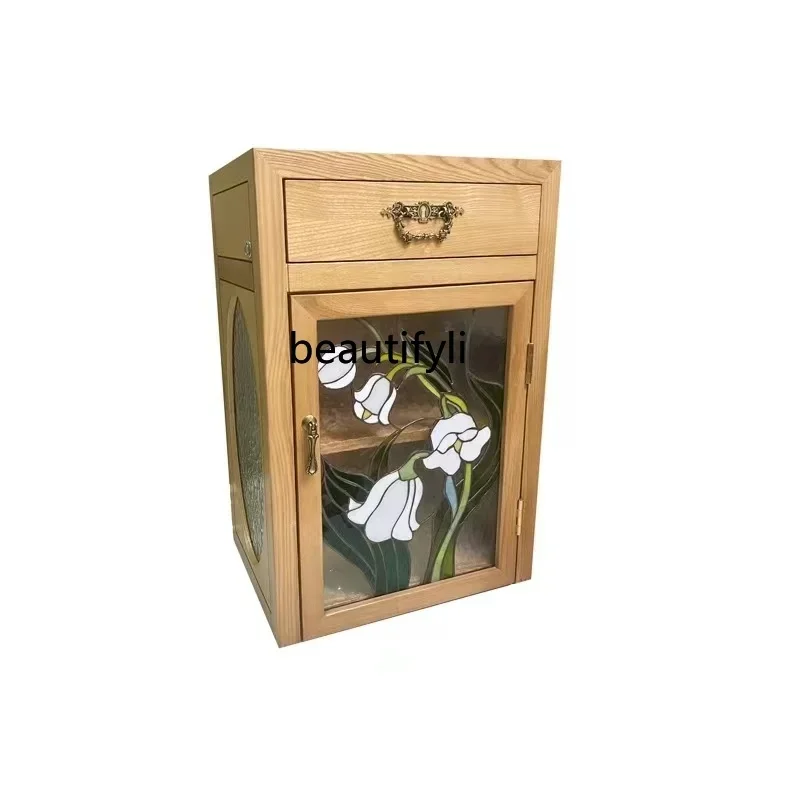 x11Antique Style Solid Wood Bedside Cabinet Tiffany Handmade White Glass Wax Wooden Locker Oak Black Walnut Bedroom Cabinet
x11Antique Style Solid Wood Bedside Cabinet Tiffany Handmade White Glass Wax Wooden Locker Oak Black Walnut Bedroom Cabinet