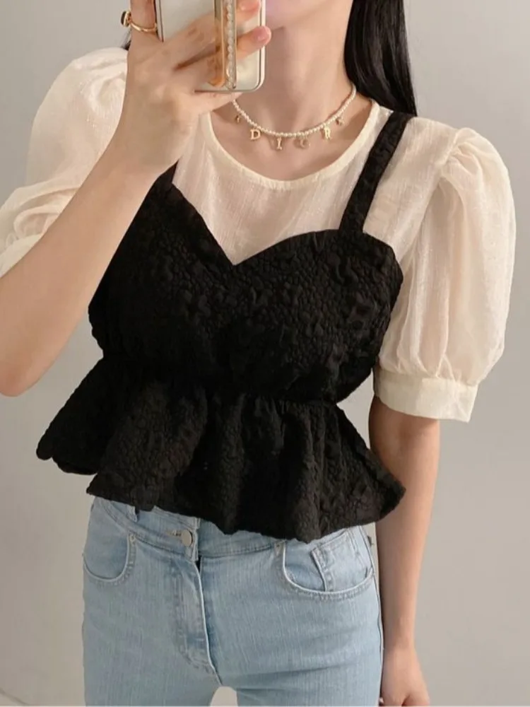 Retro Chic Summer Women's irt round Ne Me Splice ort Sve Gathered Blouse Floral Design Spring Autumn Winter
Retro Chic Summer Women's irt round Ne Me Splice ort Sve Gathered Blouse Floral Design Spring Autumn Winter