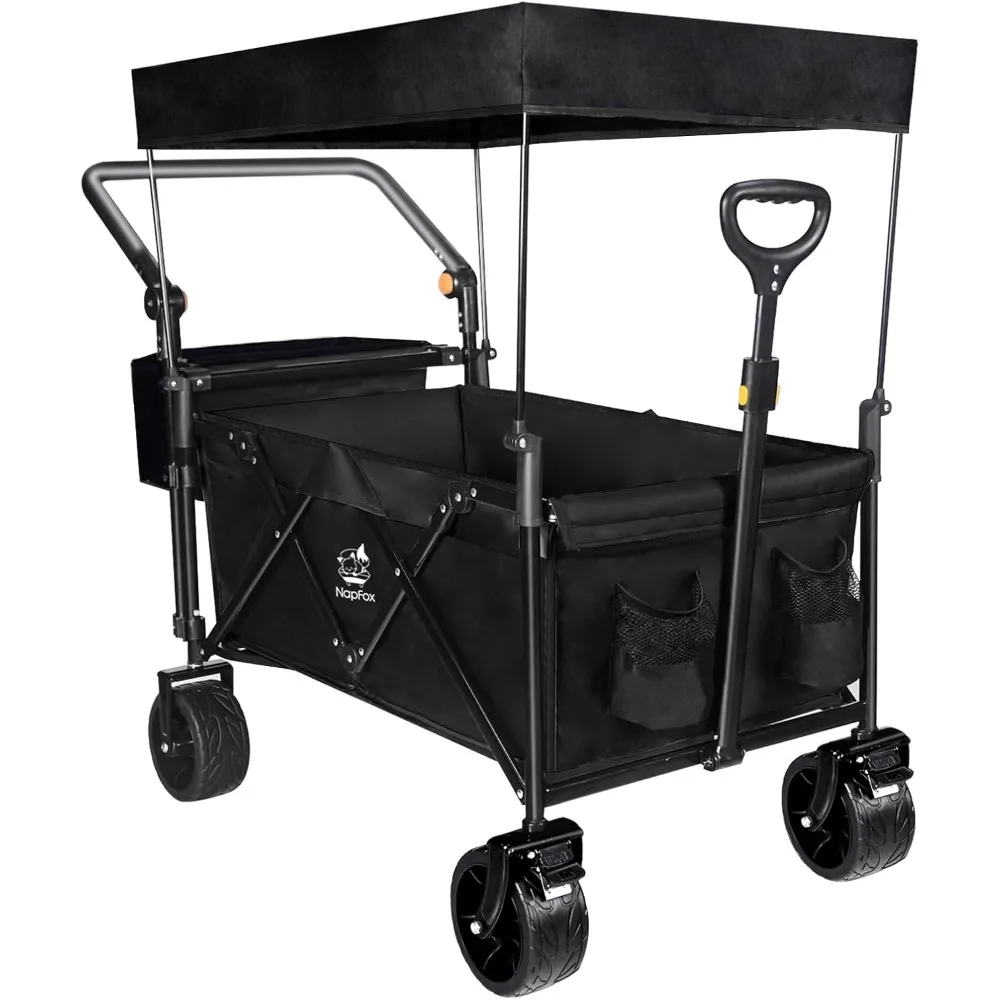Foldable Heavy-duty Handcart with Removable Canopy, All-terrain Wheels with Brakes
Foldable Heavy-duty Handcart with Removable Canopy, All-terrain Wheels with Brakes