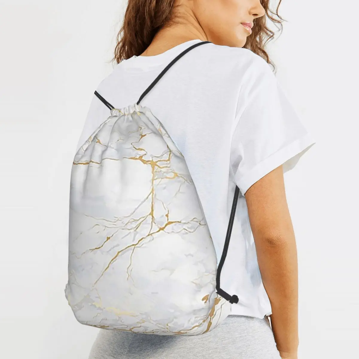 White And Gold Marbl Backpacks Multi-function Drawstring Bags Sundries Bag Book Bags for Travel Students
White And Gold Marbl Backpacks Multi-function Drawstring Bags Sundries Bag Book Bags for Travel Students
