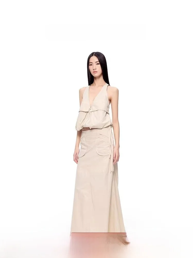 CNWEI Spring New Workwear Nylon Twist Knot Vest Svel Top Slightly Wrinkle ort Loose Fit Women's Outerwear V-ne
CNWEI Spring New Workwear Nylon Twist Knot Vest Svel Top Slightly Wrinkle ort Loose Fit Women's Outerwear V-ne