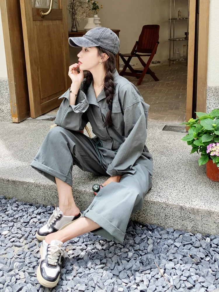 een Workwear Sle Casual Jumpsuit Women's Spring Summer Trendy High Waist Long Pants Cotton Fabric Hong Kong Sle Chic
een Workwear Sle Casual Jumpsuit Women's Spring Summer Trendy High Waist Long Pants Cotton Fabric Hong Kong Sle Chic