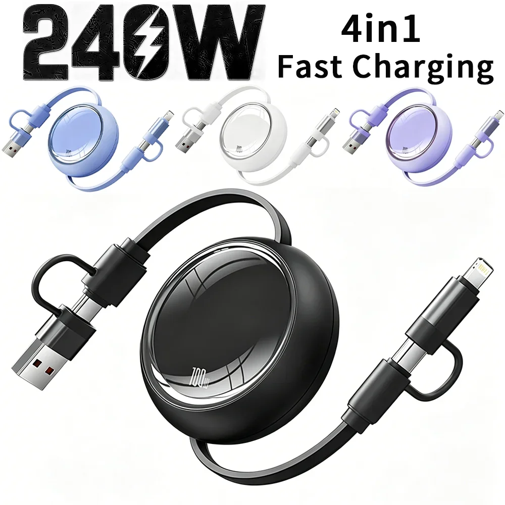 100W 4 in 1 Fast Charging USB C To USB C Cable Retractable Data Cord for 17 Pro Max 15Plus Samsung Huawei Xiaomi USB A/TYPE C
100W 4 in 1 Fast Charging USB C To USB C Cable Retractable Data Cord for 17 Pro Max 15Plus Samsung Huawei Xiaomi USB A/TYPE C