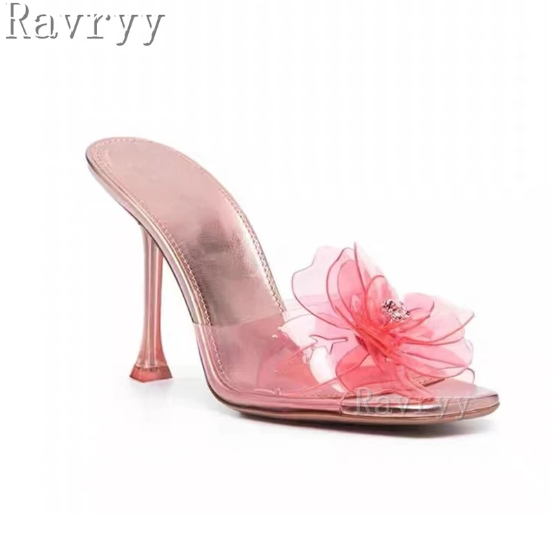 Pink PVC Transparent Diamond Flower Slippers Crystal Heel Square Toe High Heels Sandals Summer Sexy Brand Dress Shoes Female
Pink PVC Transparent Diamond Flower Slippers Crystal Heel Square Toe High Heels Sandals Summer Sexy Brand Dress Shoes Female