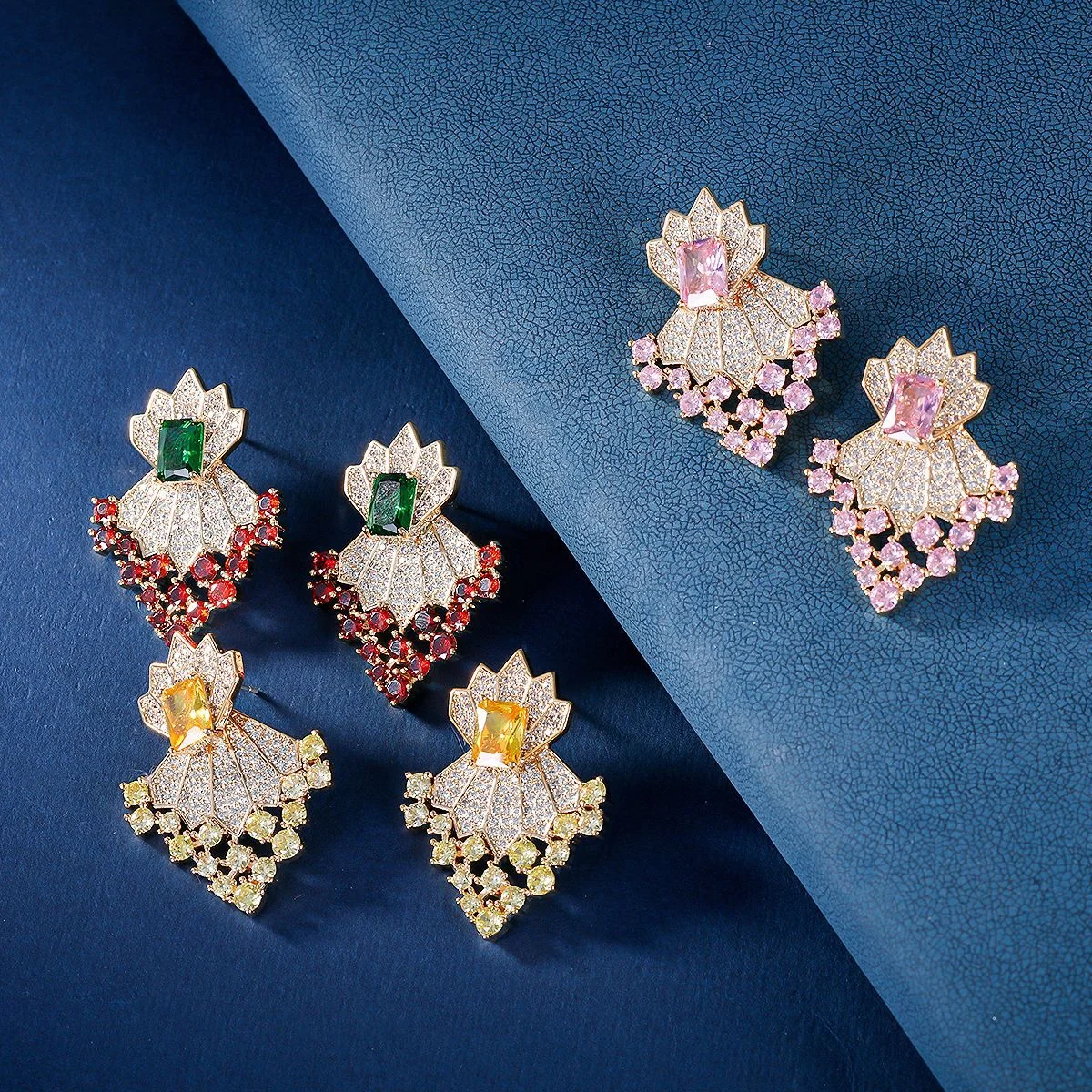 925 Silver Needle Luxury Lotus Multicolor Gemstone Stud Earrings, Elegant Bridal Wedding Party Jewelry Gift for Women
925 Silver Needle Luxury Lotus Multicolor Gemstone Stud Earrings, Elegant Bridal Wedding Party Jewelry Gift for Women