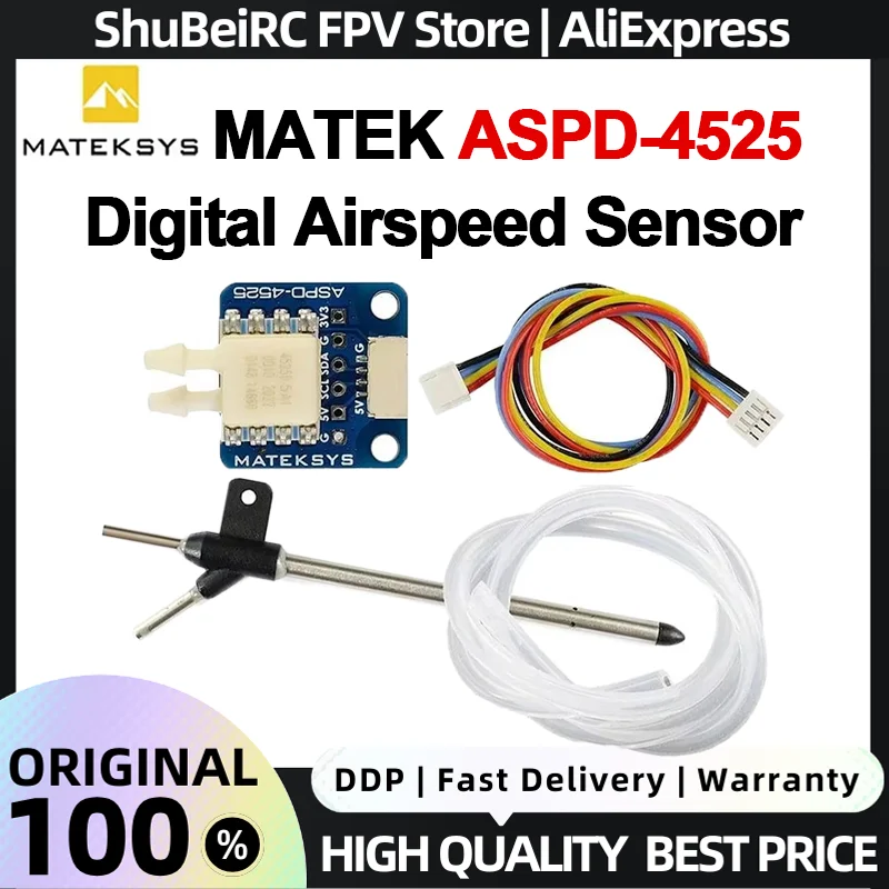 MATEK ASPD-4525 Digital Airspeed Sensor MATEKSYS Mission Planner Temperature Resistant SPAN for RC FPV DIY Racing Drones
MATEK ASPD-4525 Digital Airspeed Sensor MATEKSYS Mission Planner Temperature Resistant SPAN for RC FPV DIY Racing Drones