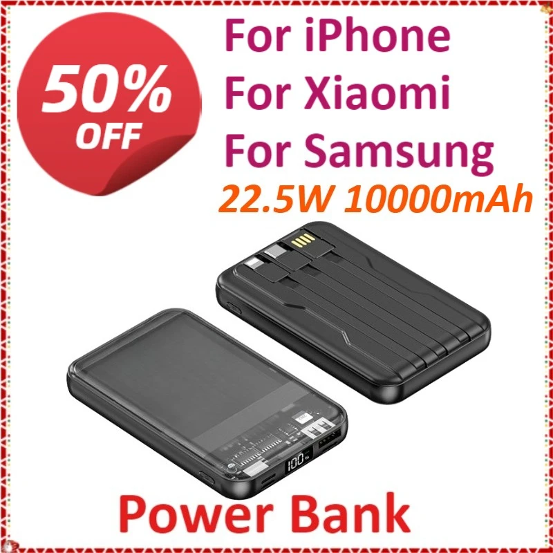22.5W 10000mAh Wireless Portable Power Bank Fast Charging For iPhone For Xiaomi For Samsung With USB Type C/Lightning
22.5W 10000mAh Wireless Portable Power Bank Fast Charging For iPhone For Xiaomi For Samsung With USB Type C/Lightning