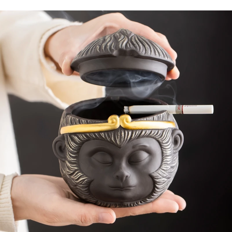 Chinese Style Ceramic Cigar Ashtray with Lid Monkey King Home Portable Lighter and Smoking Tools Gift for Boyfriend
Chinese Style Ceramic Cigar Ashtray with Lid Monkey King Home Portable Lighter and Smoking Tools Gift for Boyfriend