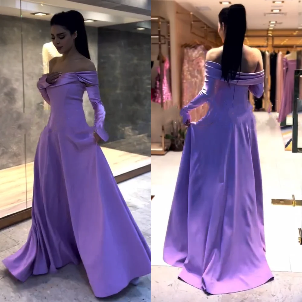 Customized Elegant Charmeuse Pleat A-line Off-the-shoulder Long Dresses Bespoke Occasion Simple Exquisite
Customized Elegant Charmeuse Pleat A-line Off-the-shoulder Long Dresses Bespoke Occasion Simple Exquisite