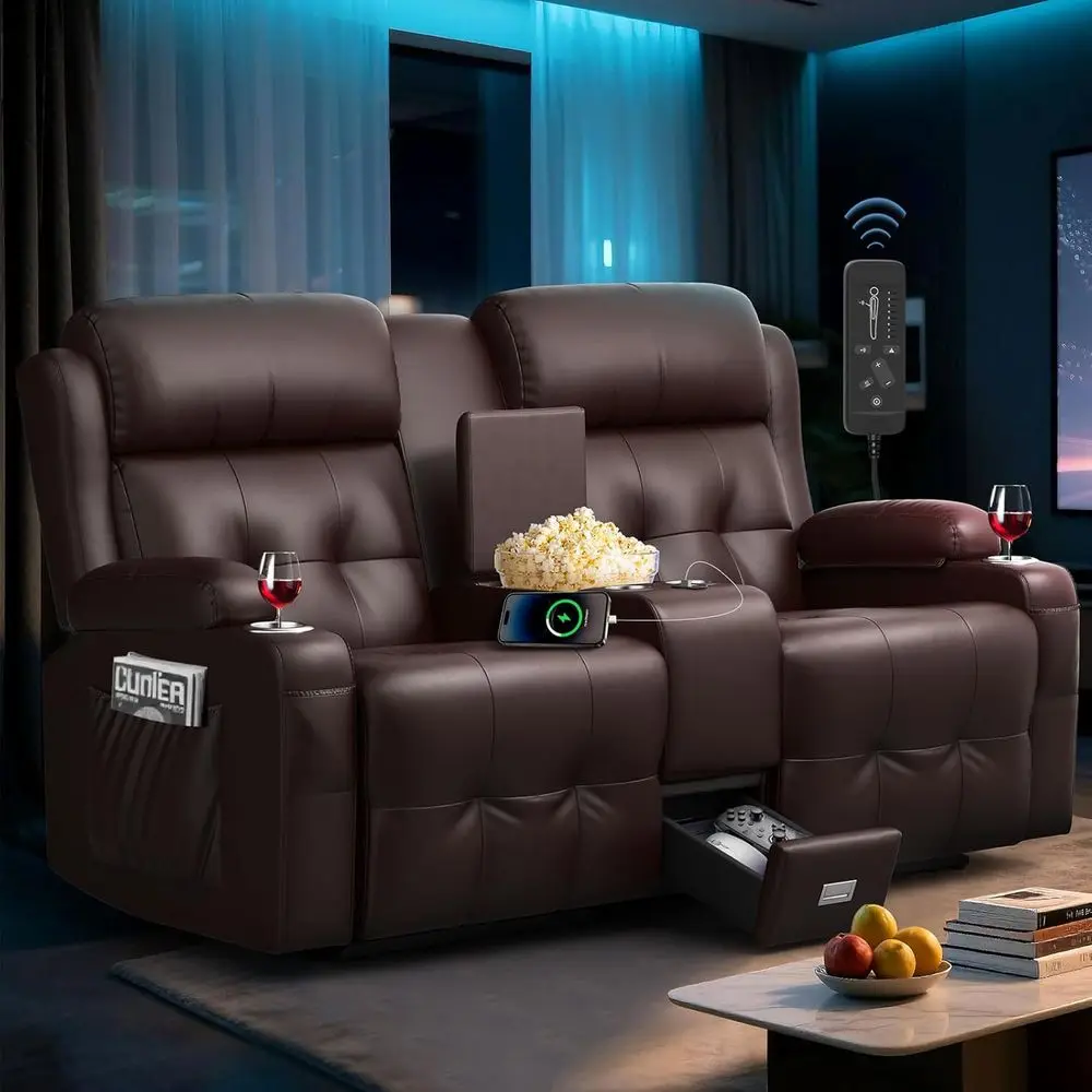 Loveseat Recliner Soa, Home Theater Seating with Massage, RV Wall Her Reclining Couch with ole, USB, Cup Holders & Der, Manual L
Loveseat Recliner Soa, Home Theater Seating with Massage, RV Wall Her Reclining Couch with ole, USB, Cup Holders & Der, Manual L
