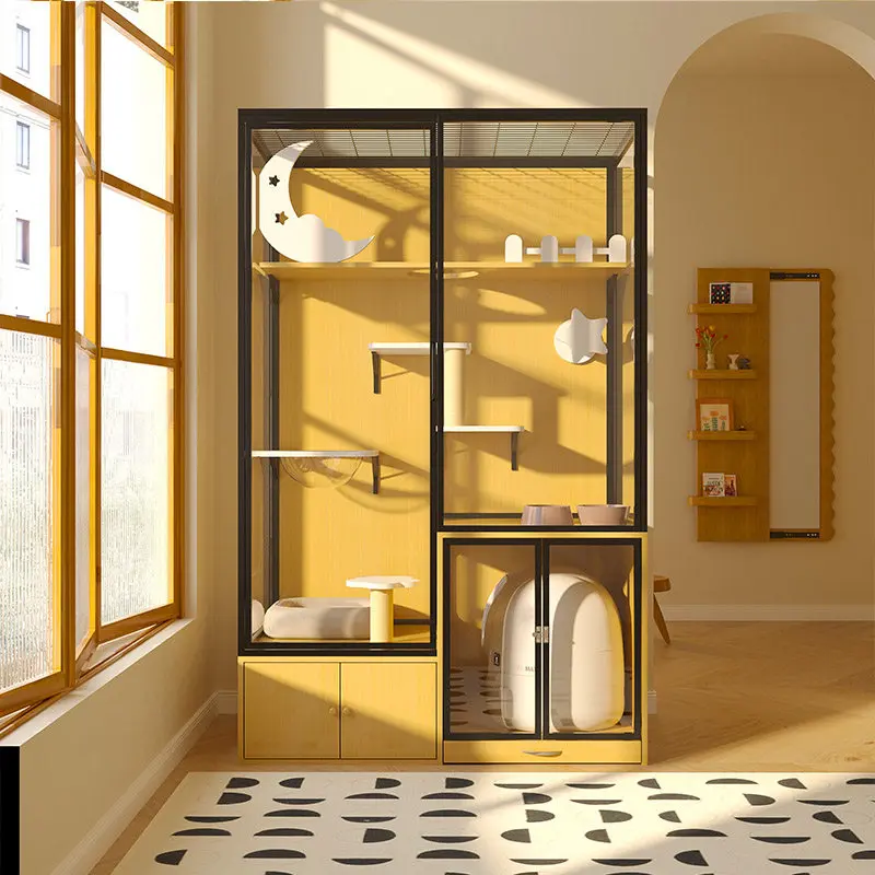 Pet cabinet cat villa custom home glass panoramic cage nest large cage luxury large space house B1
Pet cabinet cat villa custom home glass panoramic cage nest large cage luxury large space house B1