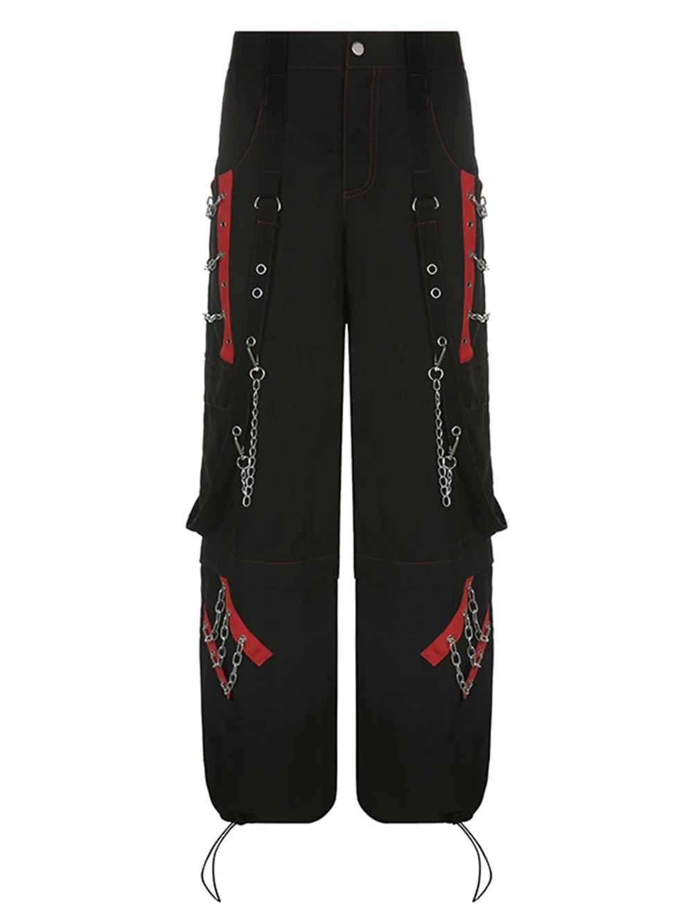 Streetwear Cyber Punk Wide Leg Cargo Pants Women Chain Bandage Ruched Tie Capris Pants Gothic Baggy Trousers Grunge Jogger
Streetwear Cyber Punk Wide Leg Cargo Pants Women Chain Bandage Ruched Tie Capris Pants Gothic Baggy Trousers Grunge Jogger