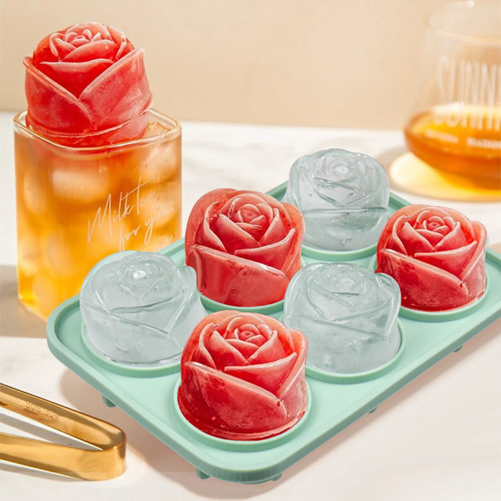 6 Grid 3D Silicone Rose Flower Cake Molds Ice Cube Tray Flower Shape Silicone Ice Maker Kitchen Bar Utensil Tool Accessorise
6 Grid 3D Silicone Rose Flower Cake Molds Ice Cube Tray Flower Shape Silicone Ice Maker Kitchen Bar Utensil Tool Accessorise