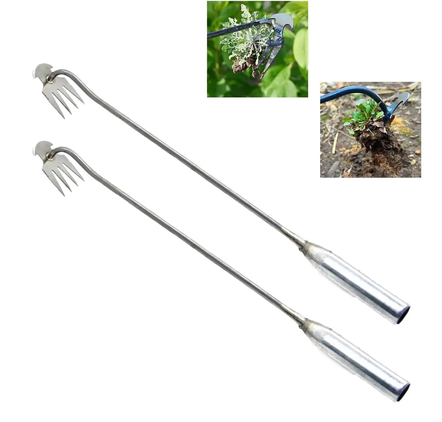 4 Teeth Weeder Hand Tool with Handle Labor Saving Carbon Steel for Weed Uprooting Soil Loosening Yard Lawn Patio Garden Use
4 Teeth Weeder Hand Tool with Handle Labor Saving Carbon Steel for Weed Uprooting Soil Loosening Yard Lawn Patio Garden Use