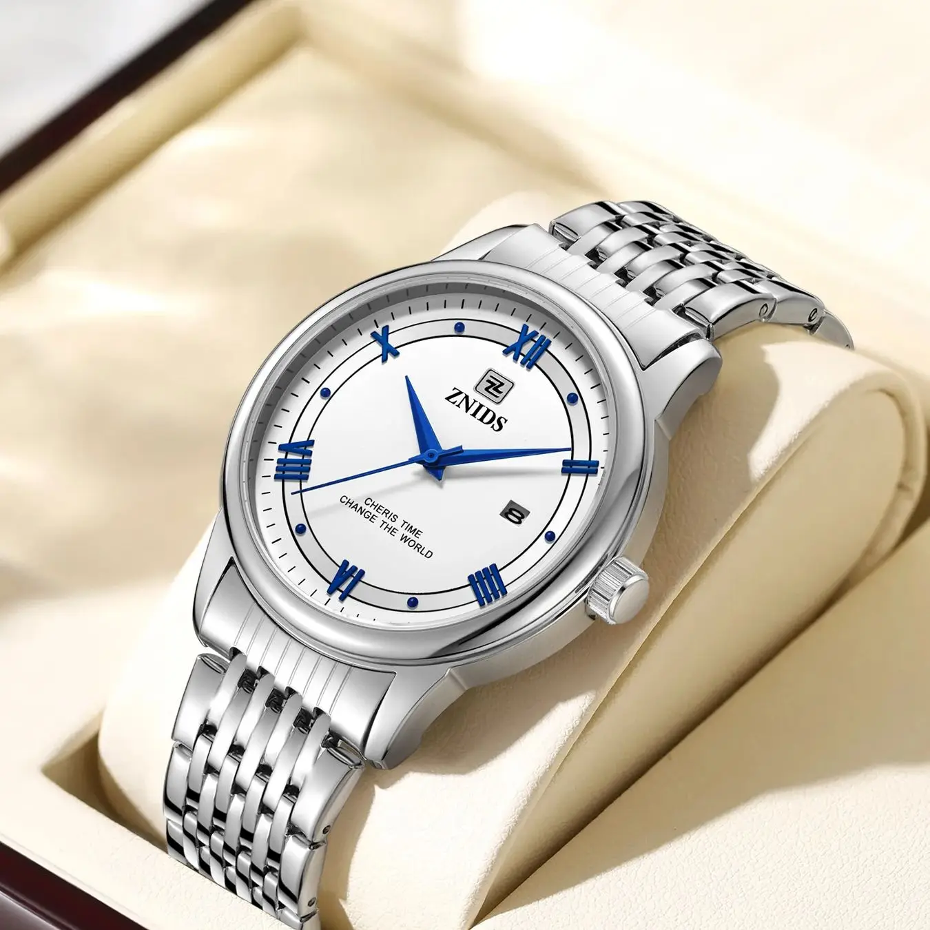 High-End Men's Quartz Watch, Stainless Steel Strap, Round Dial, Analog Watch, Date Display Function, Waterproof Design, Business Watch
High-End Men's Quartz Watch, Stainless Steel Strap, Round Dial, Analog Watch, Date Display Function, Waterproof Design, Business Watch