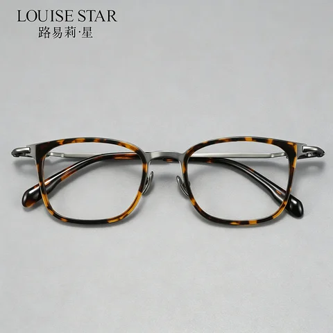 Tortoiseshell colored men's and women's eyeglass frames made of ultra lightweight titanium alloy large frame prescription