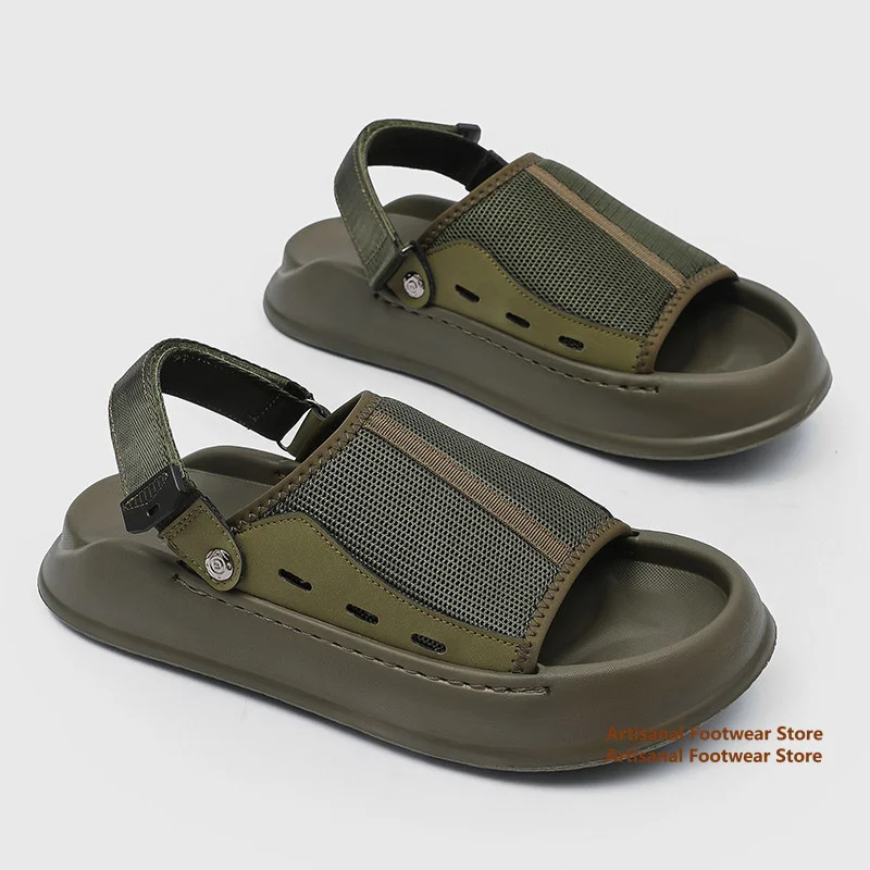 Olive Green Mesh Platform Sandals Adjustable Ankle Strap Men's Thick Soled Beach Shoes Summer Sandals Dual-Use Street Slippers
Olive Green Mesh Platform Sandals Adjustable Ankle Strap Men's Thick Soled Beach Shoes Summer Sandals Dual-Use Street Slippers