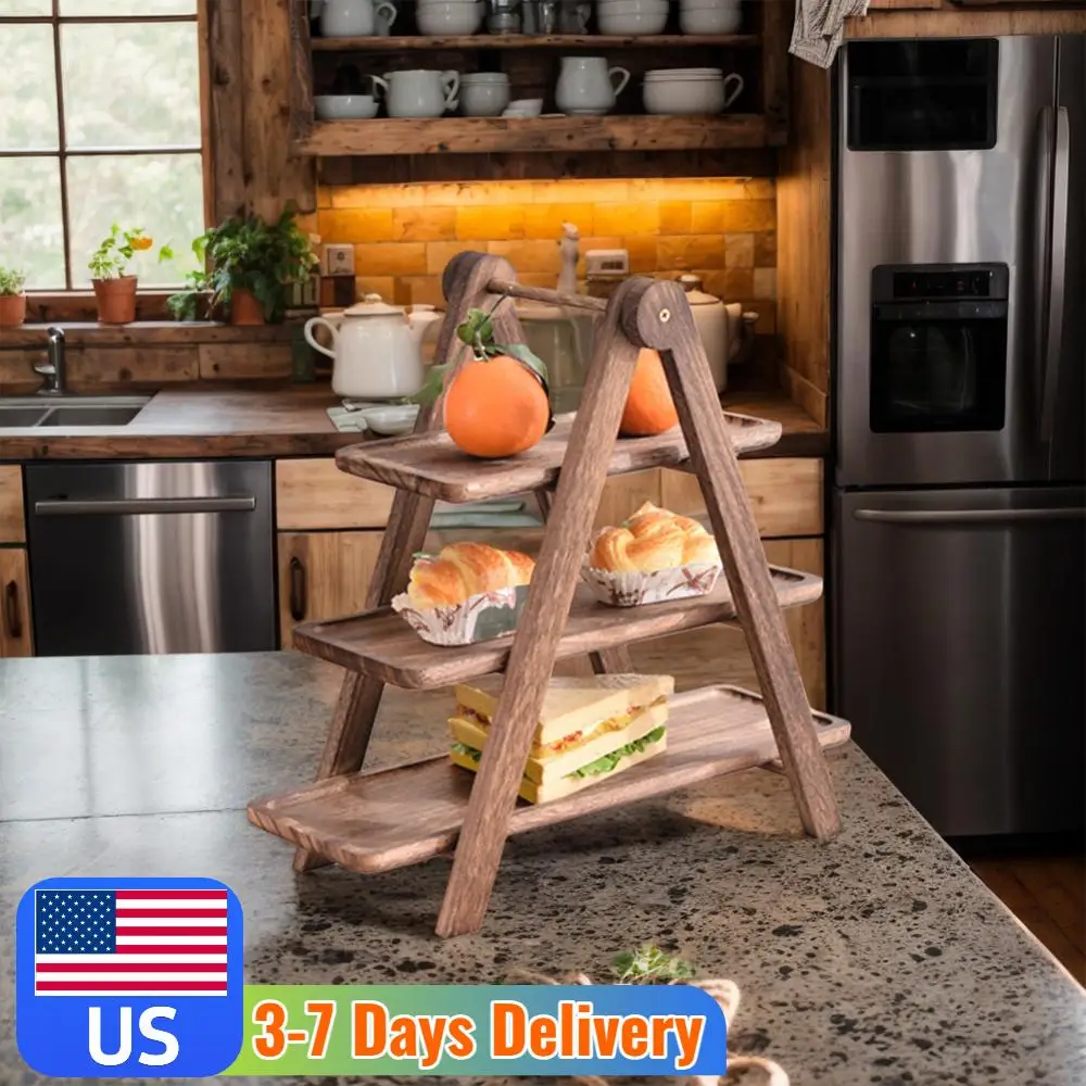 Набор из 2 деревянных 3-ярусных подносов для сервировки, многофункциональная многоярусная подставка для кексов, складная полка для хранения продуктов для дома и кухни
Набор из 2 деревянных 3-ярусных подносов для сервировки, многофункциональная многоярусная подставка для кексов, складная полка для хранения продуктов для дома и кухни