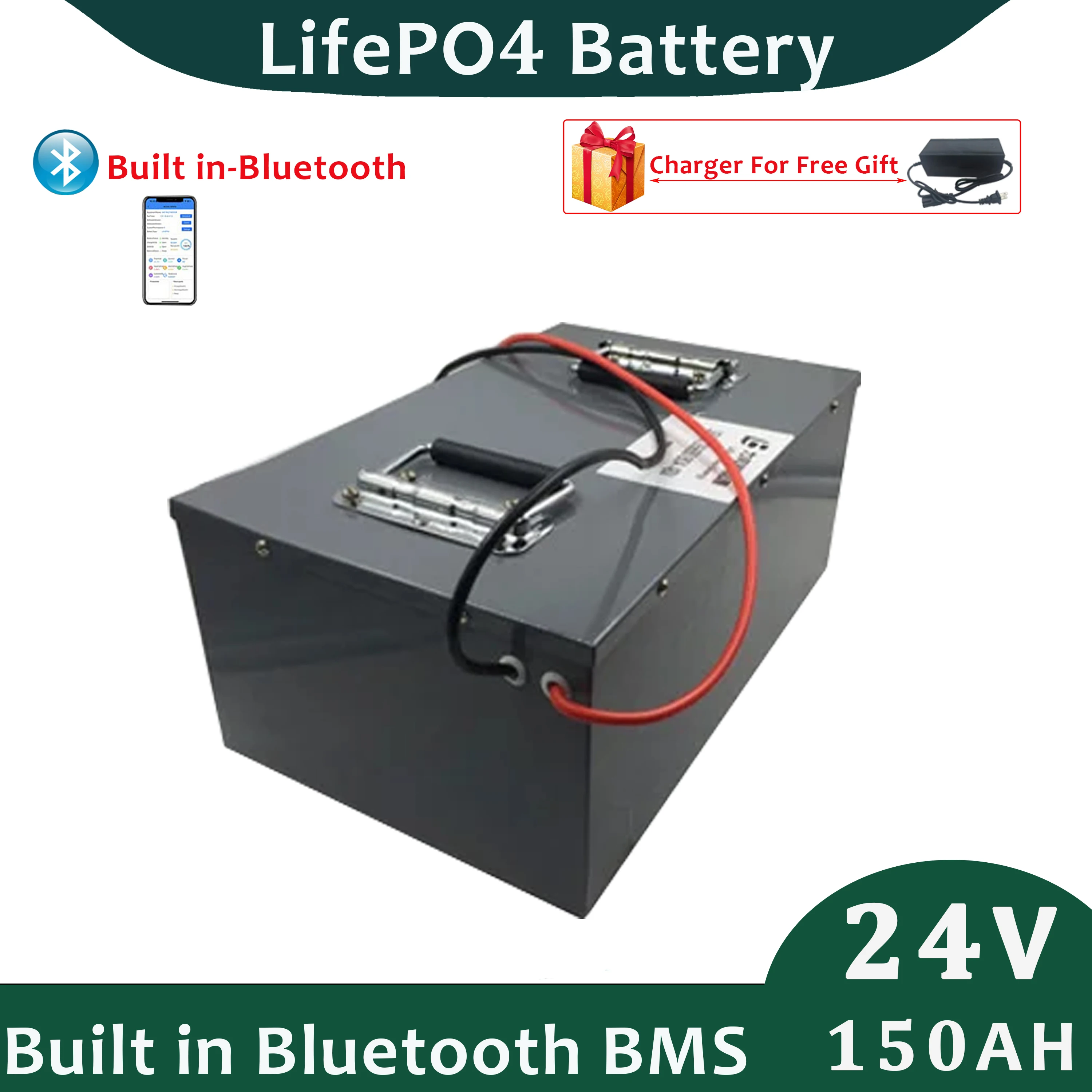 Литиевый аккумулятор LifePO4, 24 В, 150 Ач, встроенный BMS, идеально подходит для системы хранения энергии + зарядное устройство 20 А
Литиевый аккумулятор LifePO4, 24 В, 150 Ач, встроенный BMS, идеально подходит для системы хранения энергии + зарядное устройство 20 А