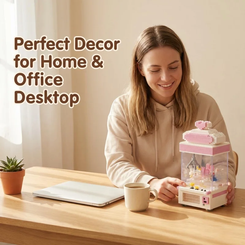 Mini Claw Machine Building Kit, Kawaii Desktop Ornament with Cute Characters, Creative Bricks Model for Collectors
Mini Claw Machine Building Kit, Kawaii Desktop Ornament with Cute Characters, Creative Bricks Model for Collectors