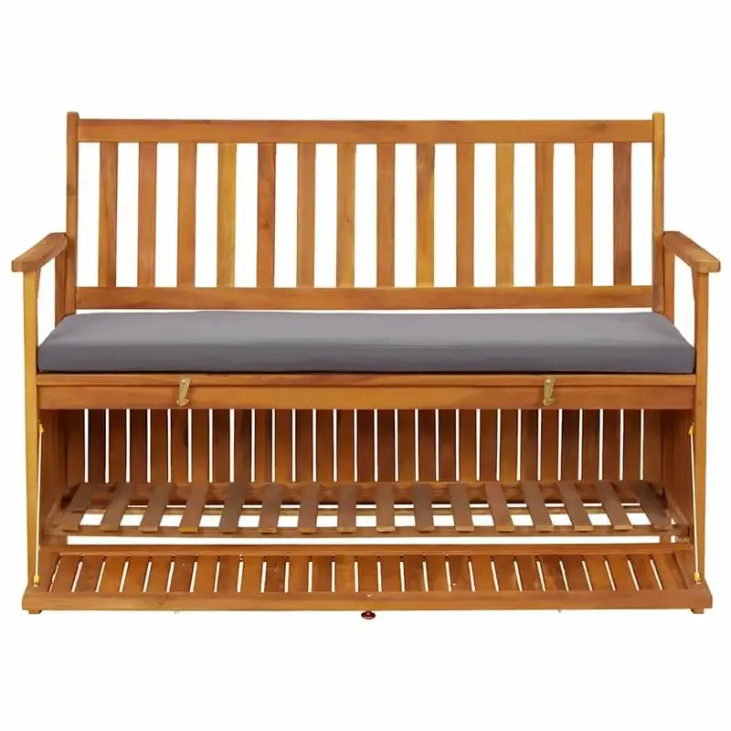 Storage Bench Dark grey seat cushion, Natural wood
Storage Bench Dark grey seat cushion, Natural wood