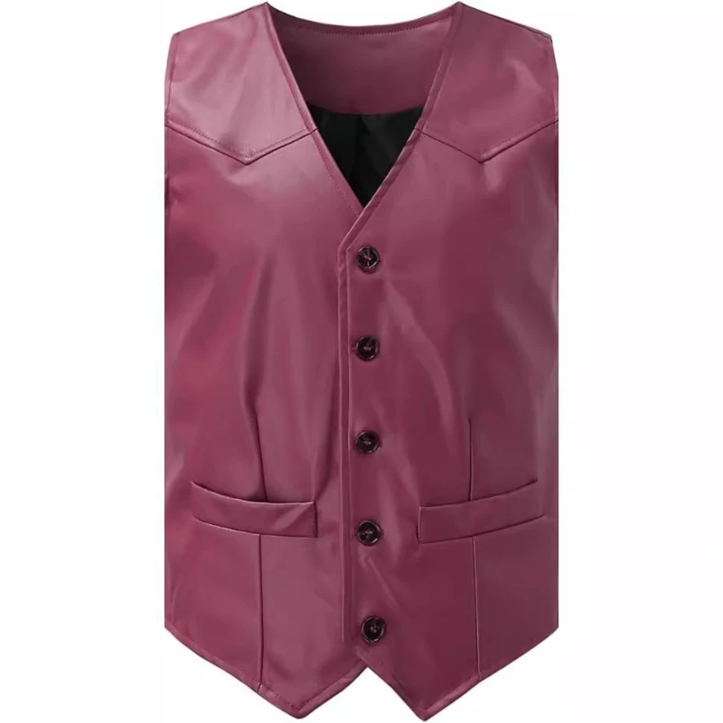 Vests Men Coats V Neck Sleeveless Pu Vest Coat Single Breasted Splice Jackets Button Pocket Casual Jacket Autumn Winter
Vests Men Coats V Neck Sleeveless Pu Vest Coat Single Breasted Splice Jackets Button Pocket Casual Jacket Autumn Winter