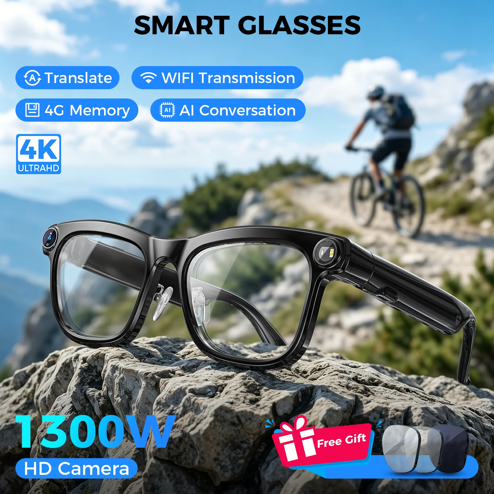 AI Smart Glasses with ChatGPT Real-Time Translation 1300W Camera AI Comic Diary Generator 40g Ultra-Light Long Battery Life
AI Smart Glasses with ChatGPT Real-Time Translation 1300W Camera AI Comic Diary Generator 40g Ultra-Light Long Battery Life