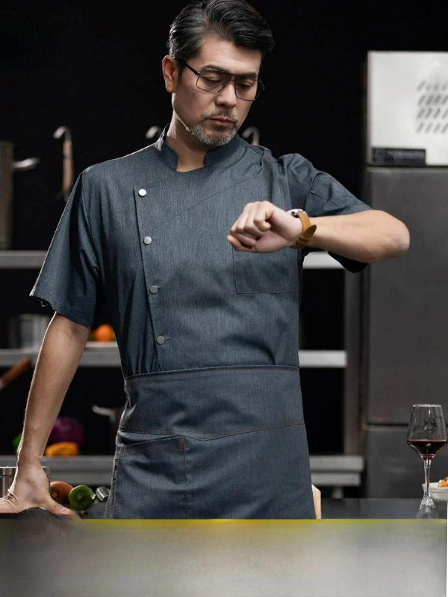 Мужская летняя рабочая форма для поваров с коротким рукавом, влагоотводящая, для ресторанов, отелей, кухонь, летняя рабочая одежда для поваров с коротким рукавом
Мужская летняя рабочая форма для поваров с коротким рукавом, влагоотводящая, для ресторанов, отелей, кухонь, летняя рабочая одежда для поваров с коротким рукавом