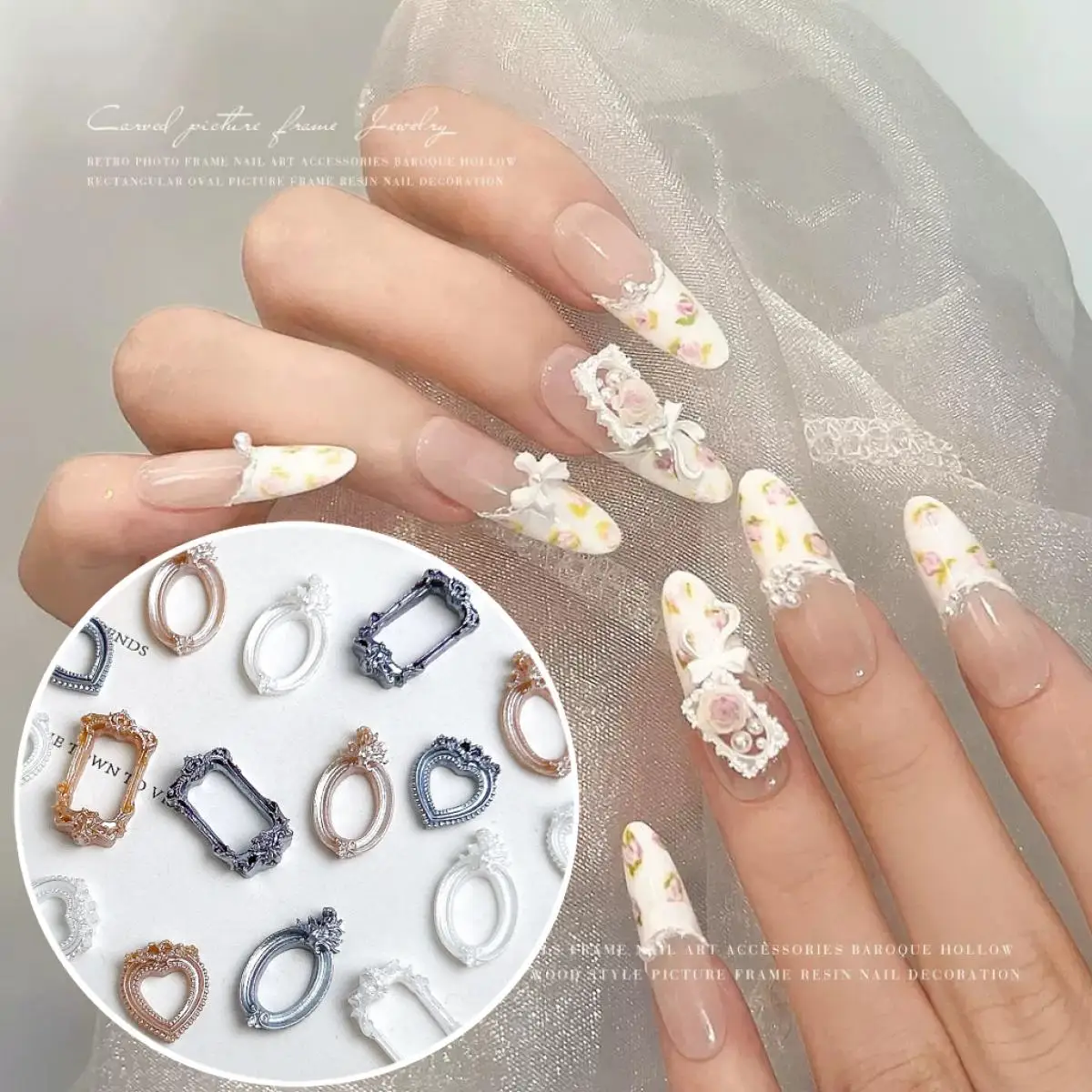 3D Resin Exquisite 3-Color Photo Frame Nail Art Decoration 3Styles Hollow Mini Photo Frame Nail Charms Supplies For Manicure DIY
3D Resin Exquisite 3-Color Photo Frame Nail Art Decoration 3Styles Hollow Mini Photo Frame Nail Charms Supplies For Manicure DIY