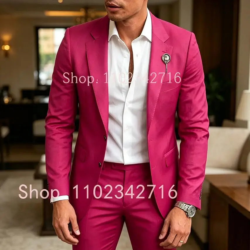 Classic 2 Piece Fuchsia Wedding Suits Groom Tuxedo Groomsmen Formal Prom Party Male Blazer Slim Fit Costume Homme (Jacket+Pants)
Classic 2 Piece Fuchsia Wedding Suits Groom Tuxedo Groomsmen Formal Prom Party Male Blazer Slim Fit Costume Homme (Jacket+Pants)