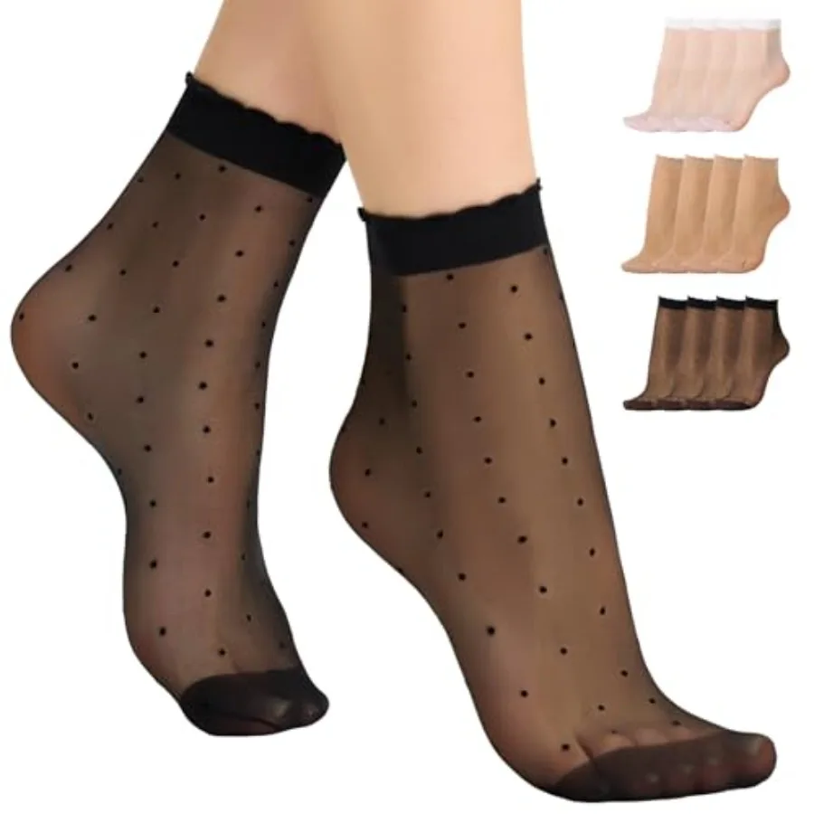 12 Pairs Women's Sheer Ruffle Socks Silk Polka Dot Sheer Socks Lace Ankle Stockings
12 Pairs Women's Sheer Ruffle Socks Silk Polka Dot Sheer Socks Lace Ankle Stockings