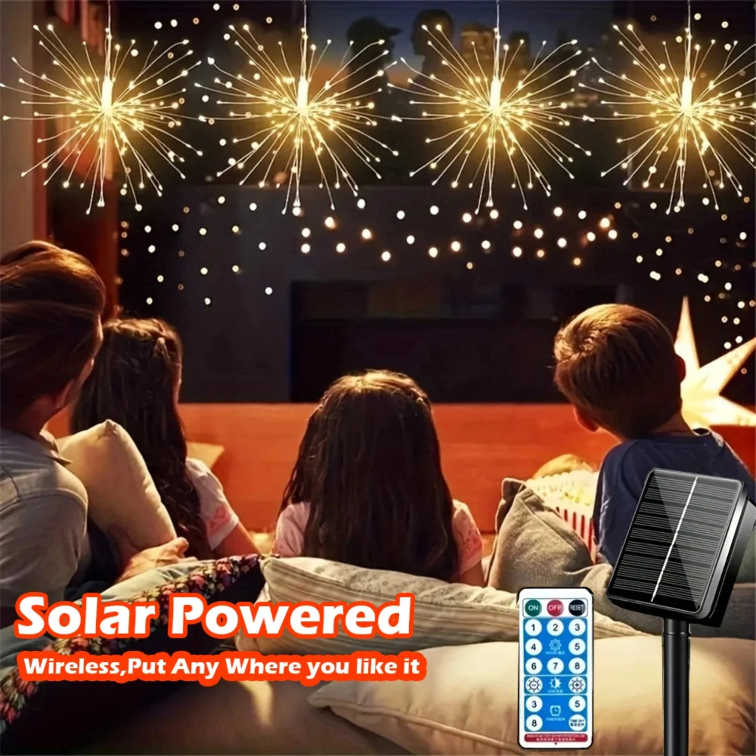 480LED Solar Fireworks Lights Starburst Ball Lamp Remote Control Timer 8 Modes Waterproof Hanging Fairy Lights Yard Party Garden
480LED Solar Fireworks Lights Starburst Ball Lamp Remote Control Timer 8 Modes Waterproof Hanging Fairy Lights Yard Party Garden