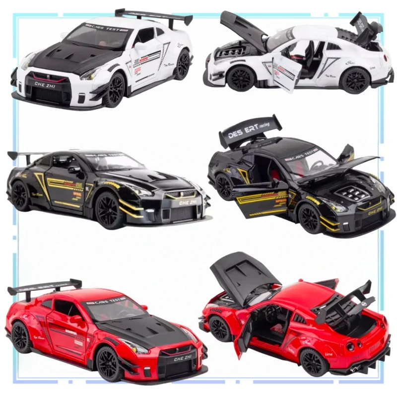 1:24Nissan GTR моделирование металлический спортивный автомобиль коллекция орнамент игрушка для мальчика подарок освещение звуковой эффект четыре двери можно открыть 
1:24Nissan GTR моделирование металлический спортивный автомобиль коллекция орнамент игрушка для мальчика подарок освещение звуковой эффект четыре двери можно открыть