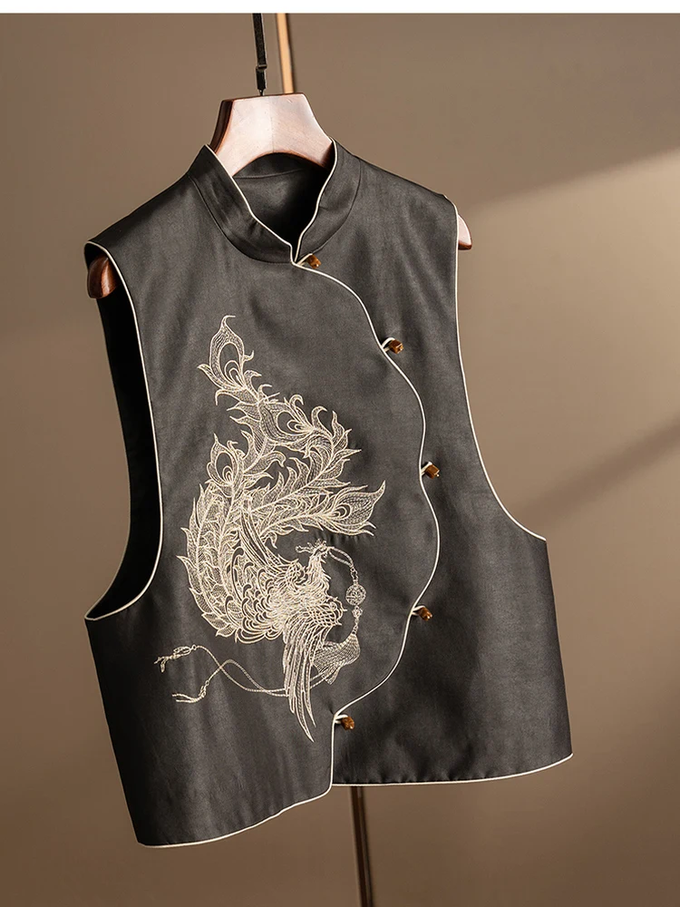 New Women's Gold Thread Embroidery Heavyweight Sand Silk Stand Collar Vest Hanfu Women's Fashionable Traditional Chinese Clot...
New Women's Gold Thread Embroidery Heavyweight Sand Silk Stand Collar Vest Hanfu Women's Fashionable Traditional Chinese Clot...