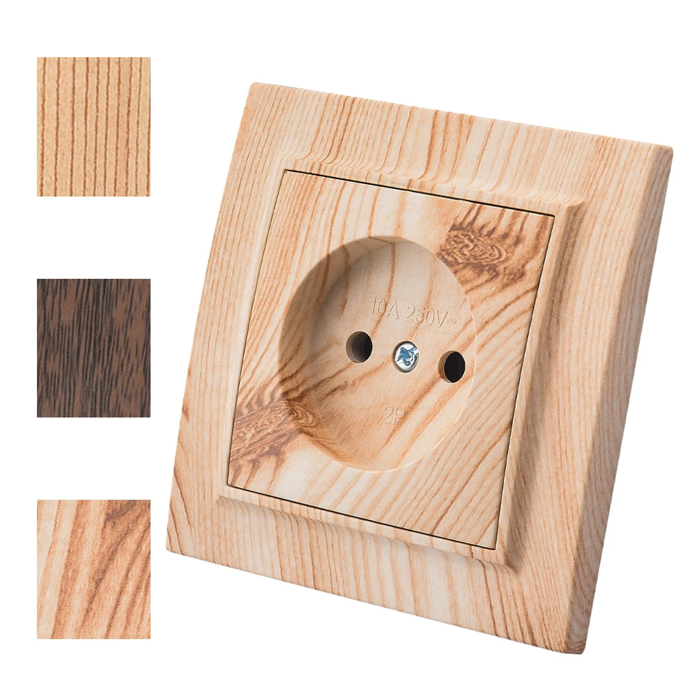 Деревянные вилки, розетка, не заземляющая краска, пластик, огнестойкие, 250 В, электрические розетки, настенные встроенные розетки переменного тока, стандарта ЕС 
Деревянные вилки, розетка, не заземляющая краска, пластик, огнестойкие, 250 В, электрические розетки, настенные встроенные розетки переменного тока, стандарта ЕС