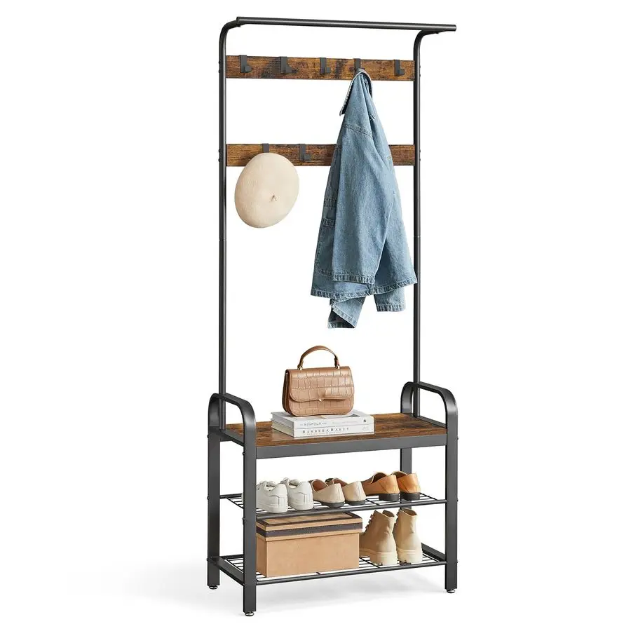 Coat Rack, Hall Tree with Shoe Bench for Entryway, Entryway Bench with Coat Rack, 4in1, with 9 Removable Hooks, a Hanging Rod,
Coat Rack, Hall Tree with Shoe Bench for Entryway, Entryway Bench with Coat Rack, 4in1, with 9 Removable Hooks, a Hanging Rod,