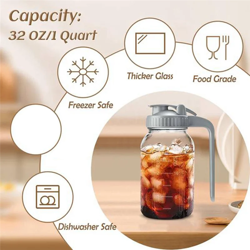 Reliable 2Pack 32Oz Glass Pitcher With Lid-Creamer Container For Sun Tea, Juice, Cold Brew Coffee, Breastmilk Storage Container
Reliable 2Pack 32Oz Glass Pitcher With Lid-Creamer Container For Sun Tea, Juice, Cold Brew Coffee, Breastmilk Storage Container