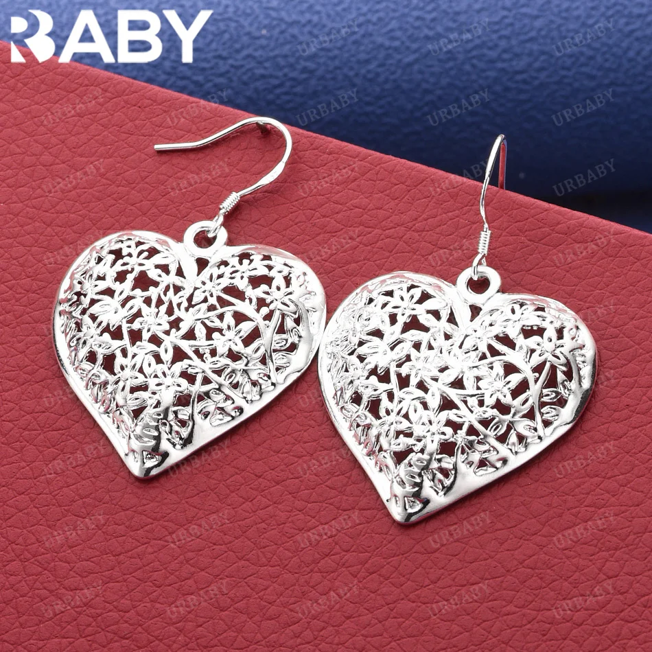 URBABY 925 Sterling Silver Hollow Heart Drop Earrings For Women Jewelry Fashion Elegant Engagement Wedding Accessories
URBABY 925 Sterling Silver Hollow Heart Drop Earrings For Women Jewelry Fashion Elegant Engagement Wedding Accessories