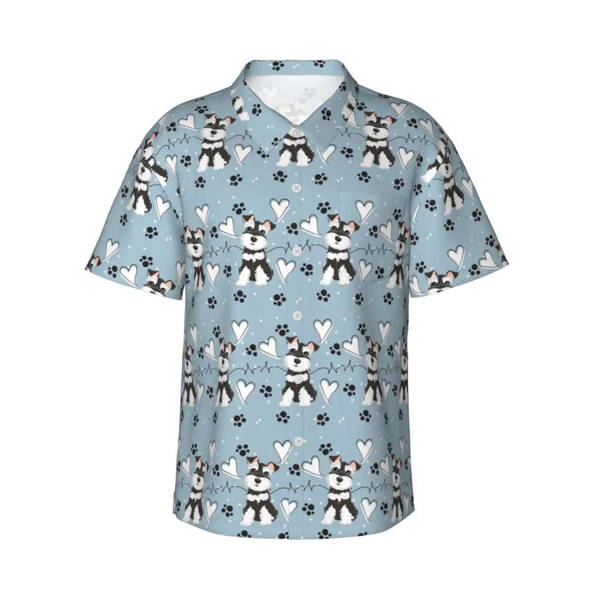 Love Black And White Miniature Schnauzer Men's Shirts Hawaiian Short Sleeve Shirt Fashion Lapel Tops for Summer Beach
Love Black And White Miniature Schnauzer Men's Shirts Hawaiian Short Sleeve Shirt Fashion Lapel Tops for Summer Beach