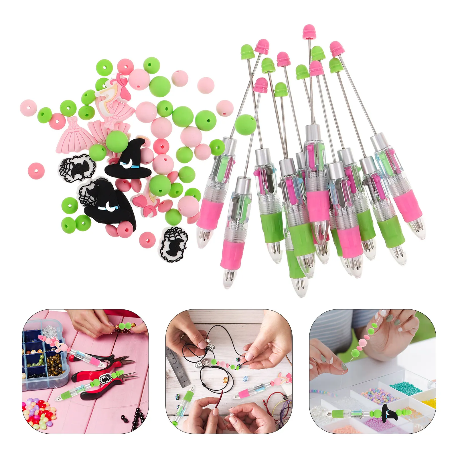 1Set Beaded Pen Making Kit Princess Witch Theme Ballpoint Pen DIY Art Classroom Craft Beads Silicone Charms Accessories
1Set Beaded Pen Making Kit Princess Witch Theme Ballpoint Pen DIY Art Classroom Craft Beads Silicone Charms Accessories