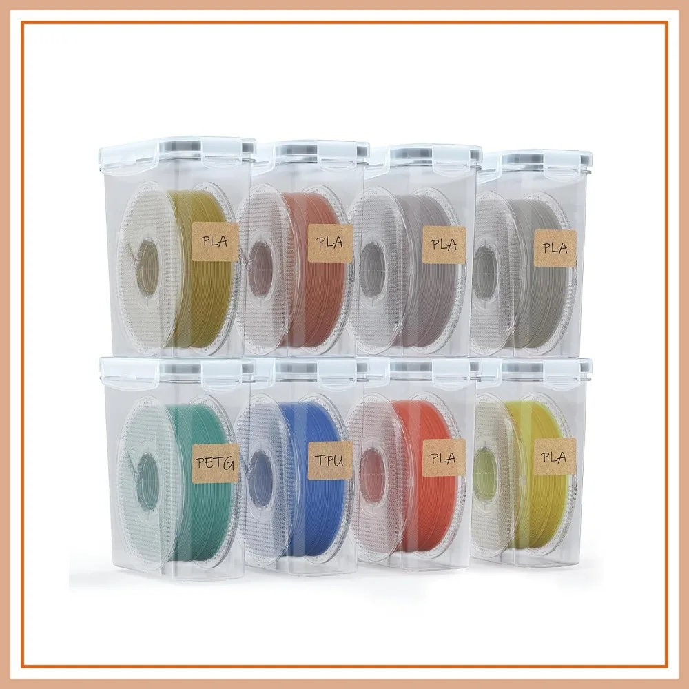 8 Pack Filament Storage Boxes for 3D Printing, Moisture-Proof Dust-Proof 4.0L Containers with Desiccants & Labels
8 Pack Filament Storage Boxes for 3D Printing, Moisture-Proof Dust-Proof 4.0L Containers with Desiccants & Labels