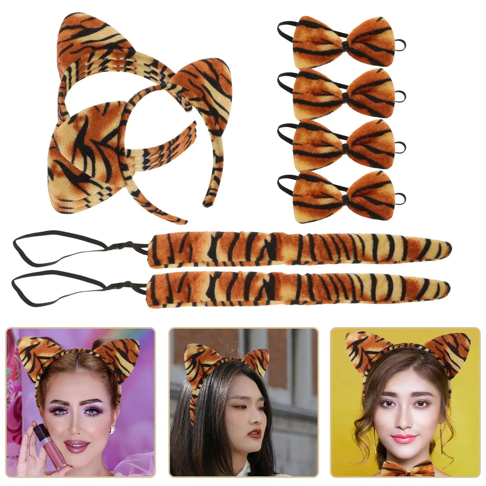4 Sets Animal Ear Headband Tiger Cosplay Costume Fabric Hair Hoops Miss Kids Accessory Bow Tie Prop
4 Sets Animal Ear Headband Tiger Cosplay Costume Fabric Hair Hoops Miss Kids Accessory Bow Tie Prop