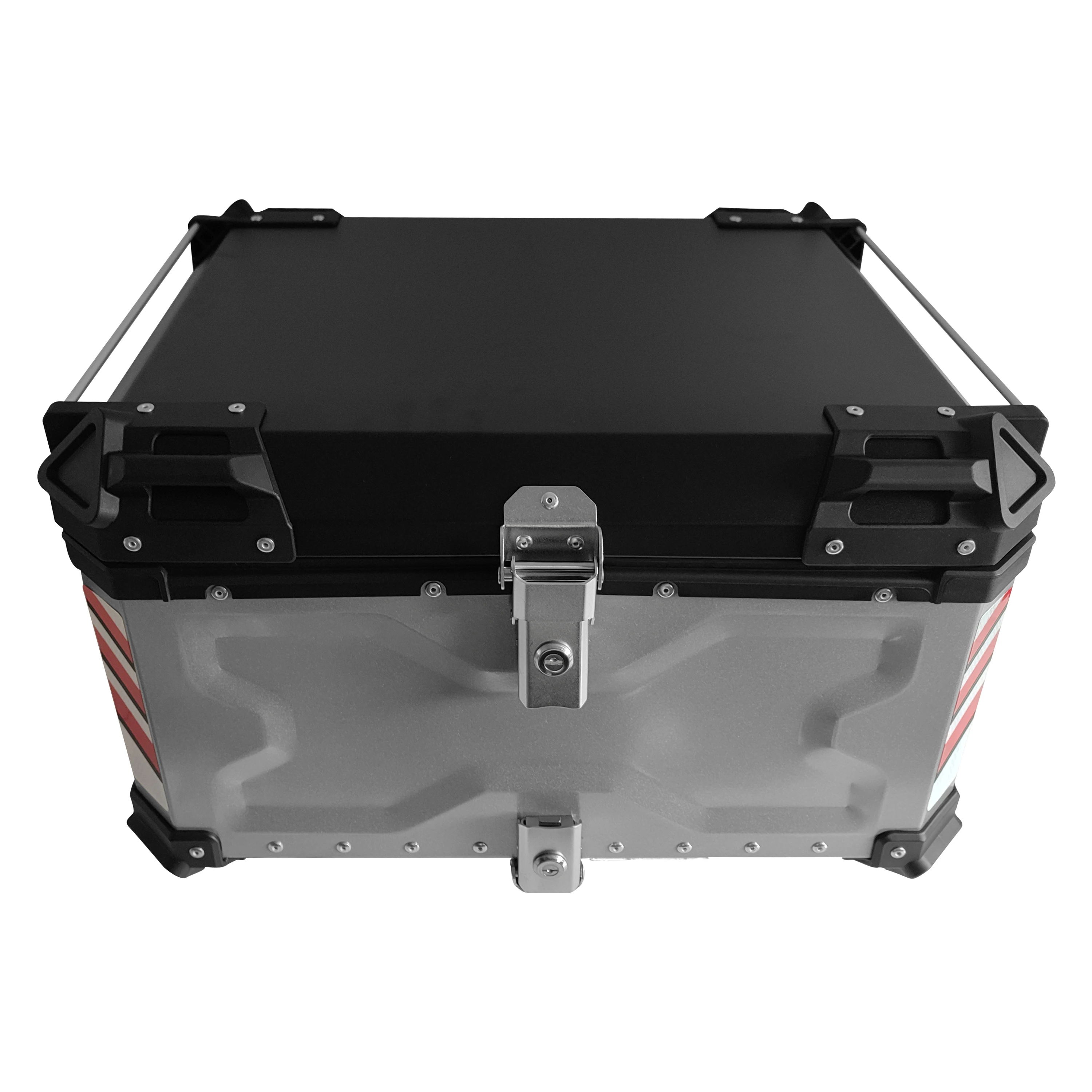 85L Large Silver Aluminum Motorcycle Food Delivery Box Bike Top Box Scooter Case Delivery Boxes With Carrier
85L Large Silver Aluminum Motorcycle Food Delivery Box Bike Top Box Scooter Case Delivery Boxes With Carrier