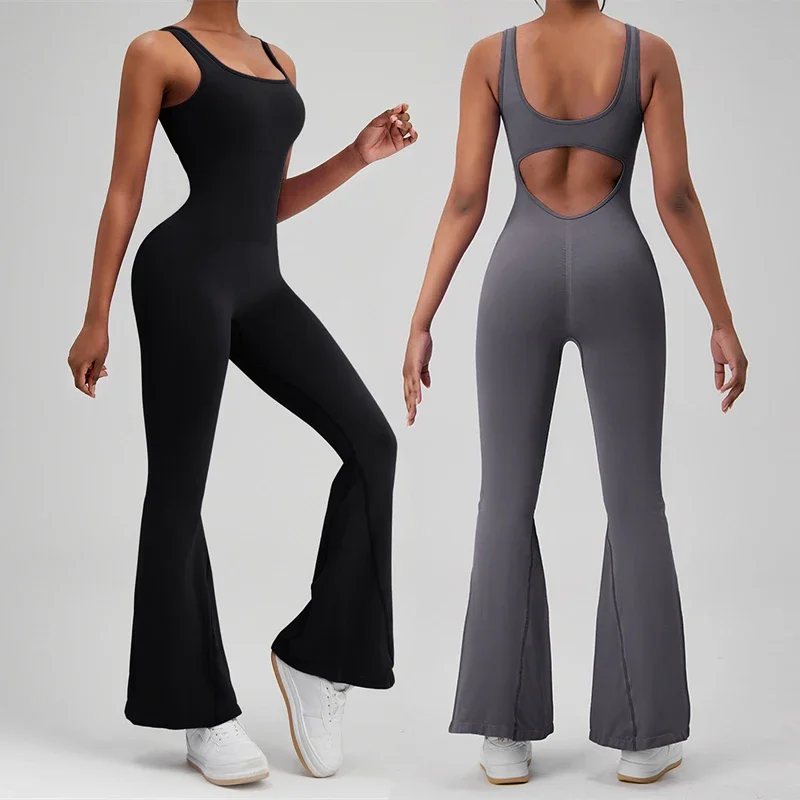 Sexy Hollow Backless Scrunch Gym Flare Jumpsuit Sport Casual Women One Piece Outfits Yoga Dance Jump Suit Black Fitness Overalls
Sexy Hollow Backless Scrunch Gym Flare Jumpsuit Sport Casual Women One Piece Outfits Yoga Dance Jump Suit Black Fitness Overalls