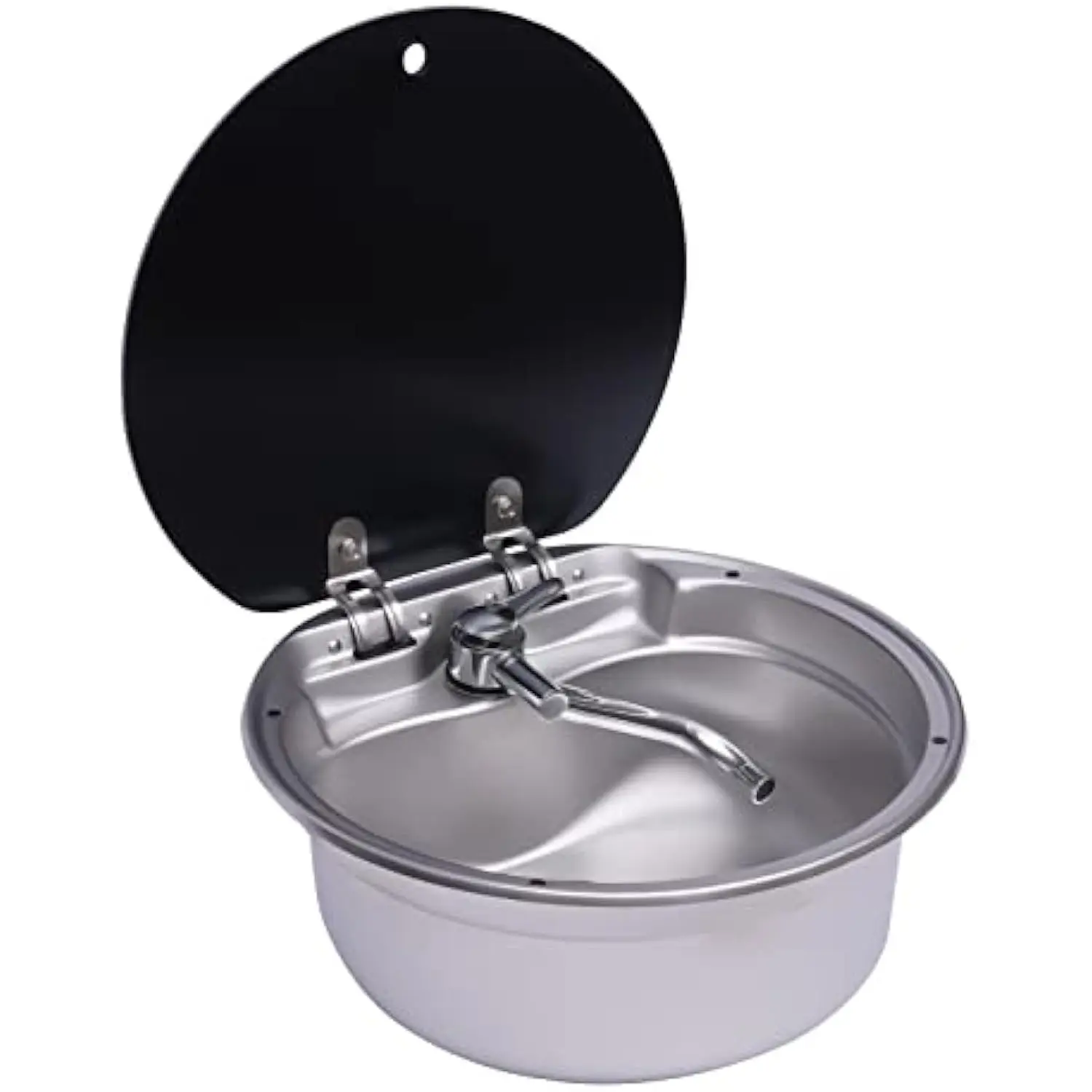 Rv Sink Kit, Single Bowl Rv Hand Wash Round Basin Sink Stainless Steel Hand Wash Basin & Glass Lid & Faucet for Compatible with
Rv Sink Kit, Single Bowl Rv Hand Wash Round Basin Sink Stainless Steel Hand Wash Basin & Glass Lid & Faucet for Compatible with