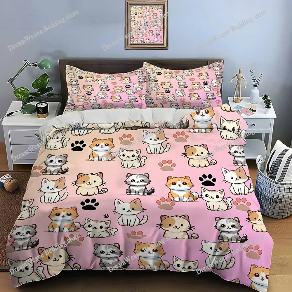 Home Textile Cartoons Cute Cats Cover Duvet Cover Pillow Case Boy Girl Polyester Bedding Set King Queen Twin Size Luxury Gift963
Home Textile Cartoons Cute Cats Cover Duvet Cover Pillow Case Boy Girl Polyester Bedding Set King Queen Twin Size Luxury Gift963