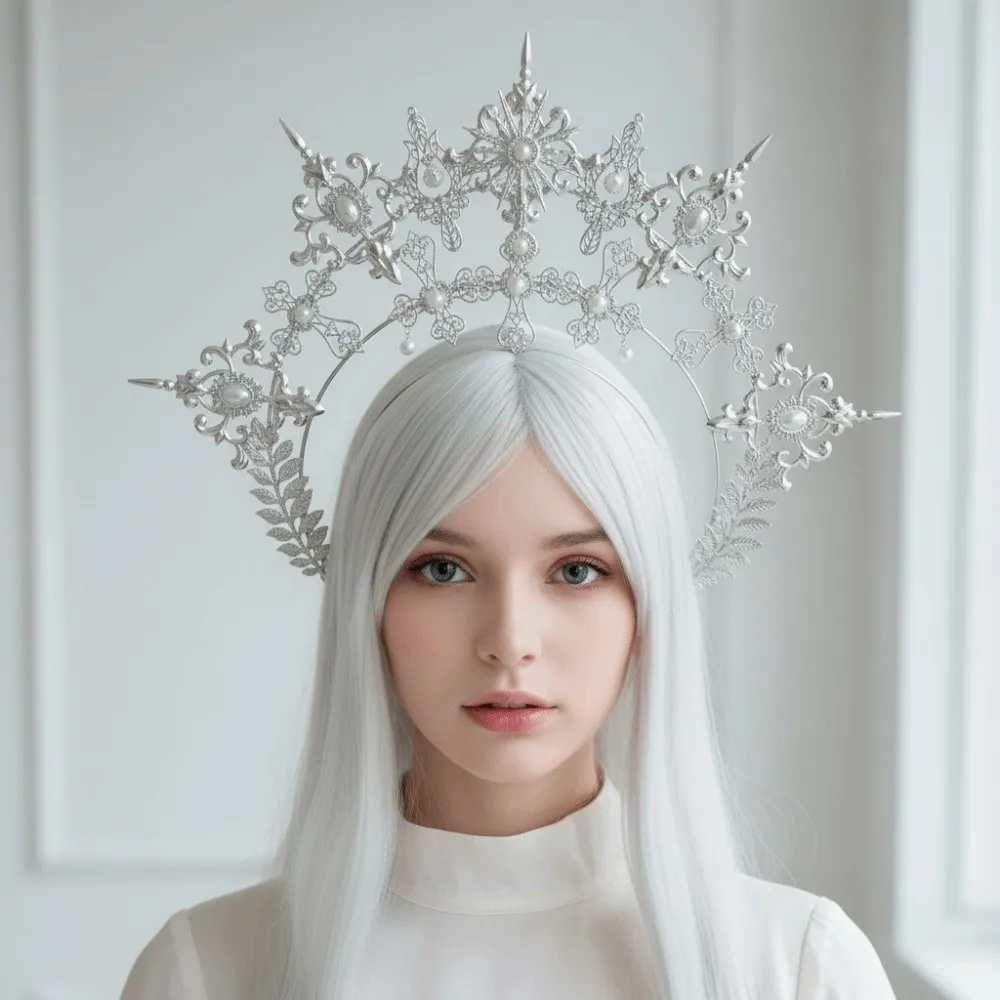 Gold Plated Sun Goddess Crown Faux Pearl Inlaid Vintage Baroque Tiara Headband Exquisite Cross Details Lightweight and Durable
Gold Plated Sun Goddess Crown Faux Pearl Inlaid Vintage Baroque Tiara Headband Exquisite Cross Details Lightweight and Durable