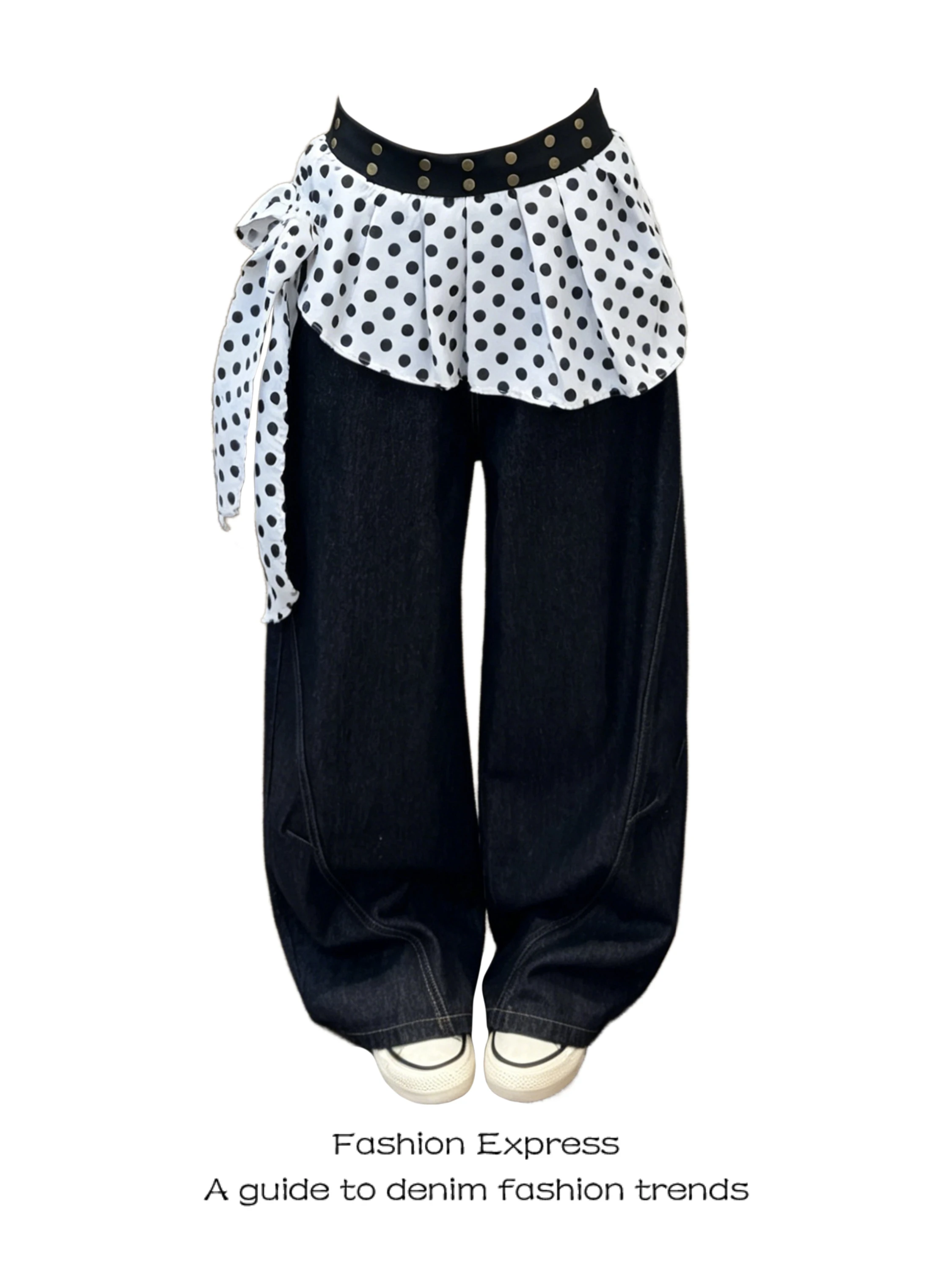American Style Polka Dot Belted Drapey High Waist Loose Wide Leg Long Pants Women's Jeans Casual Wear Resistant All Seasons
American Style Polka Dot Belted Drapey High Waist Loose Wide Leg Long Pants Women's Jeans Casual Wear Resistant All Seasons