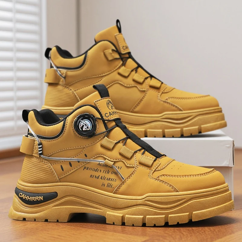 Мотоциклетные ботинки с вращающейся пряжкой, мужские удобные кожаные ботильоны для мужчин, высокие байкерские туфли, мужские ботинки на платформе
Мотоциклетные ботинки с вращающейся пряжкой, мужские удобные кожаные ботильоны для мужчин, высокие байкерские туфли, мужские ботинки на платформе